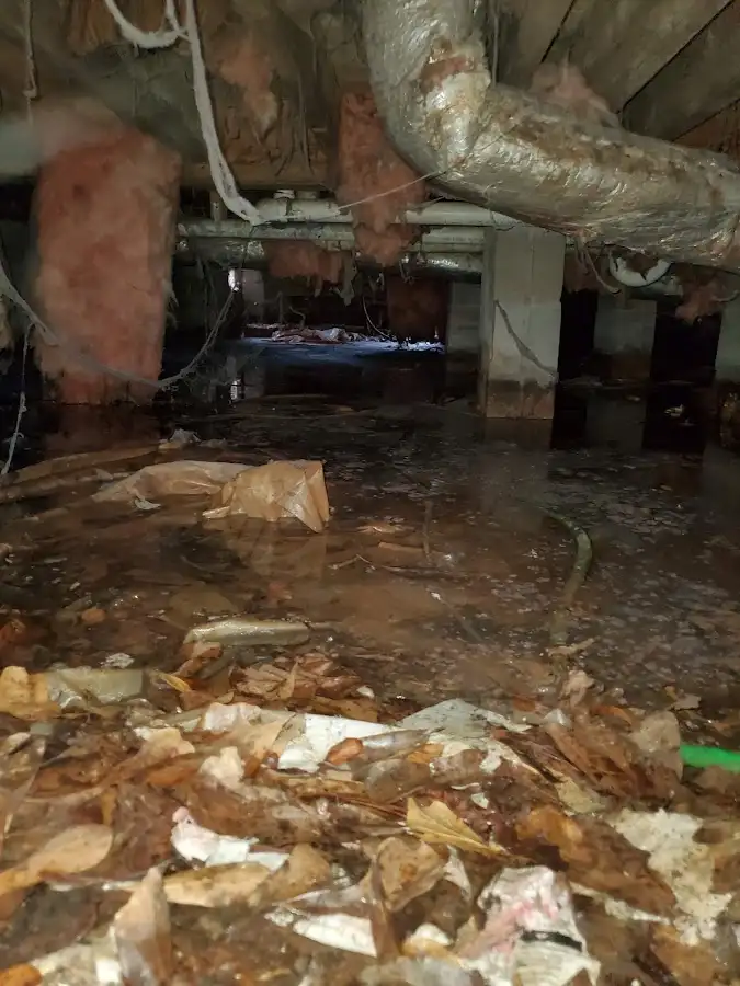 Crawl space flood assessment for Commercial Water Damage Restoration in Hudson